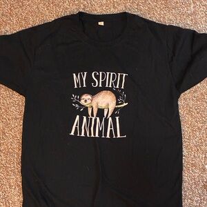 Black 'My Spirit Animal' Sloth T-Shirt